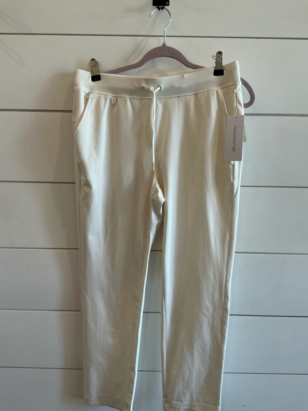 Yogalicious LUX NWT Cream Drawstring Joggers